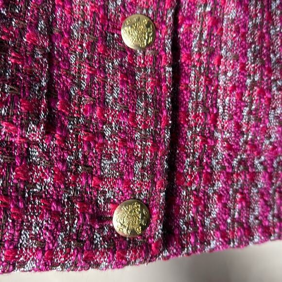 J. Crew Tweed lady jacket pink gold button front size 14. - Picture 9 of 9